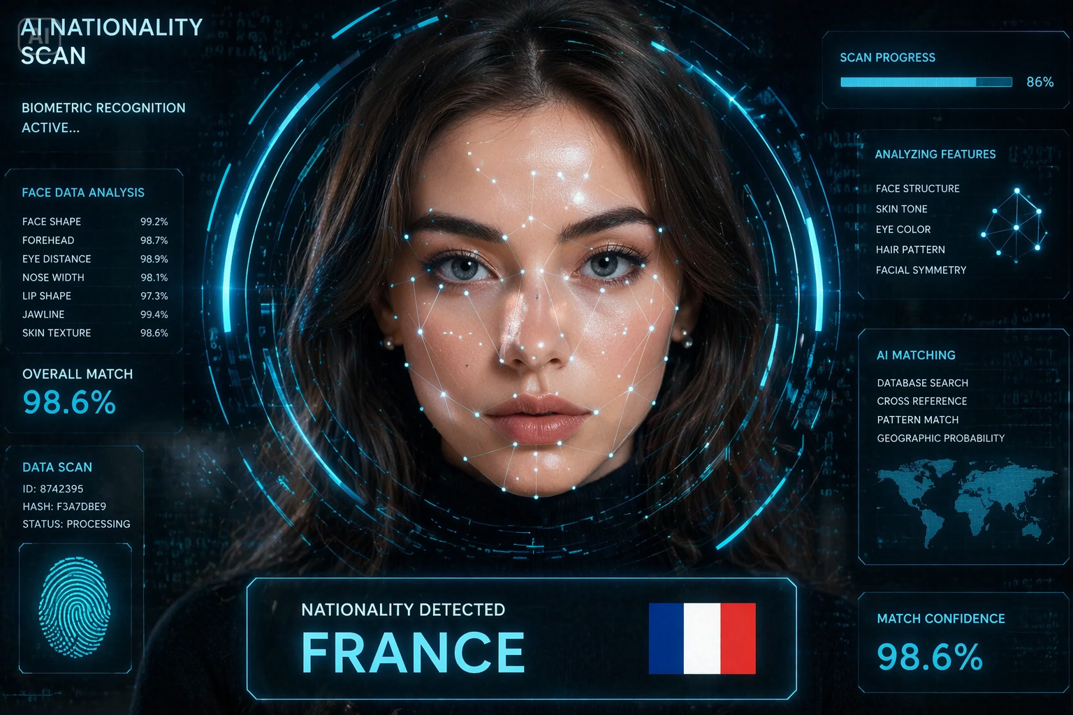 AI Face Country Filter prompt