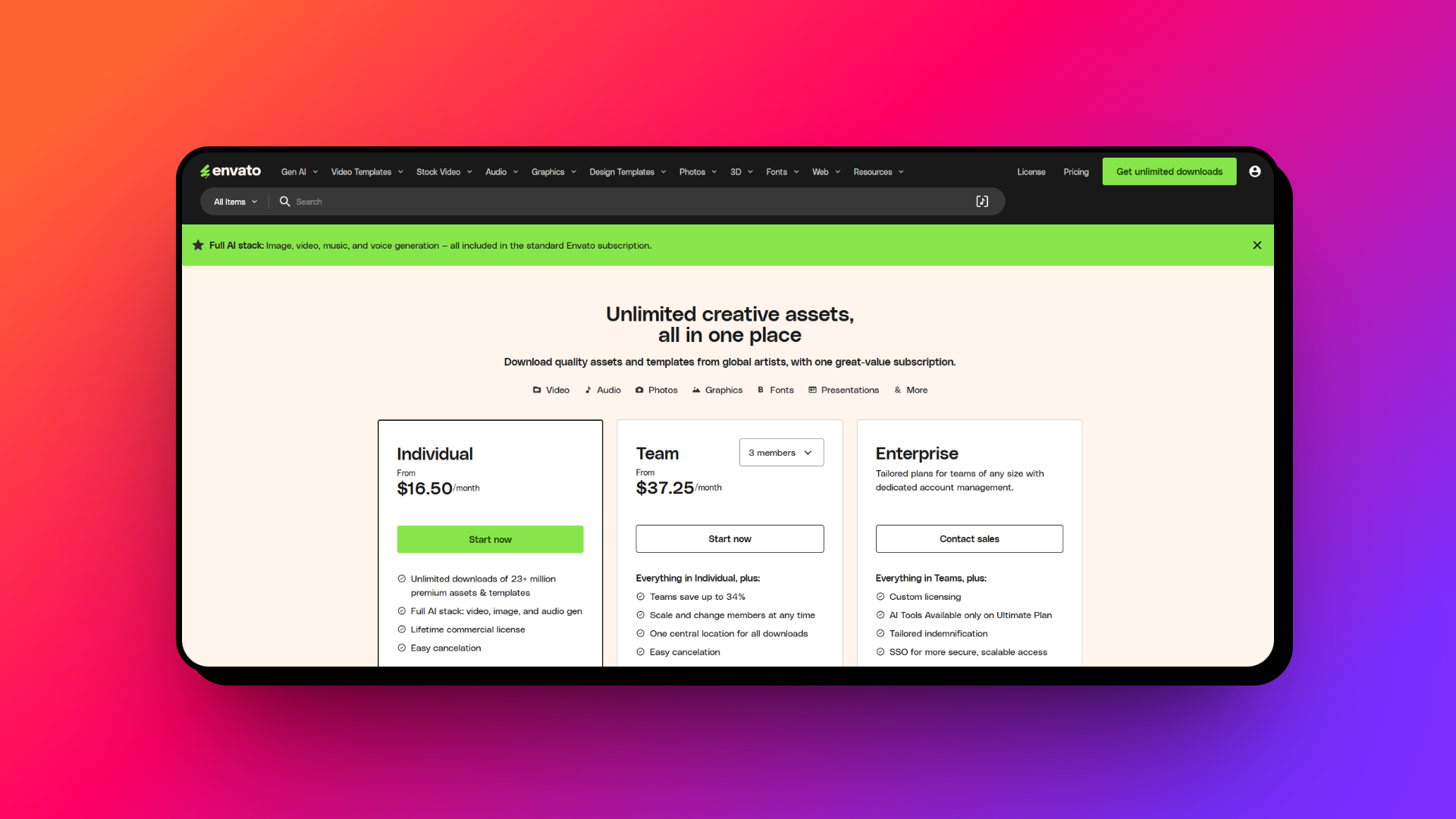 Lisans aboneliği satın aldıktan sonra seçtiğiniz varlığı veya şablonu indirin