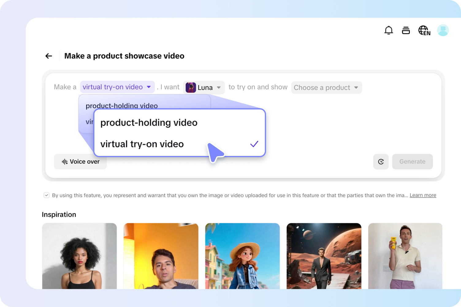 Select model and import frames
