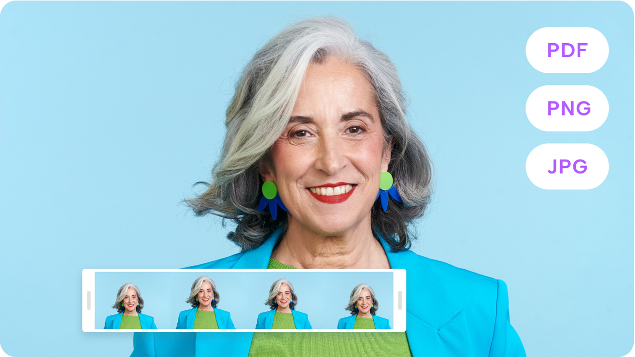 Download uw profielfoto in verschillende formaten, zoals JPEG