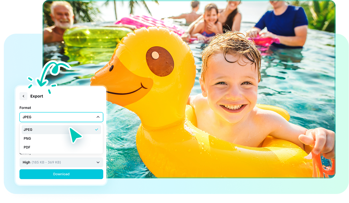 Multi-format support with photo flipper