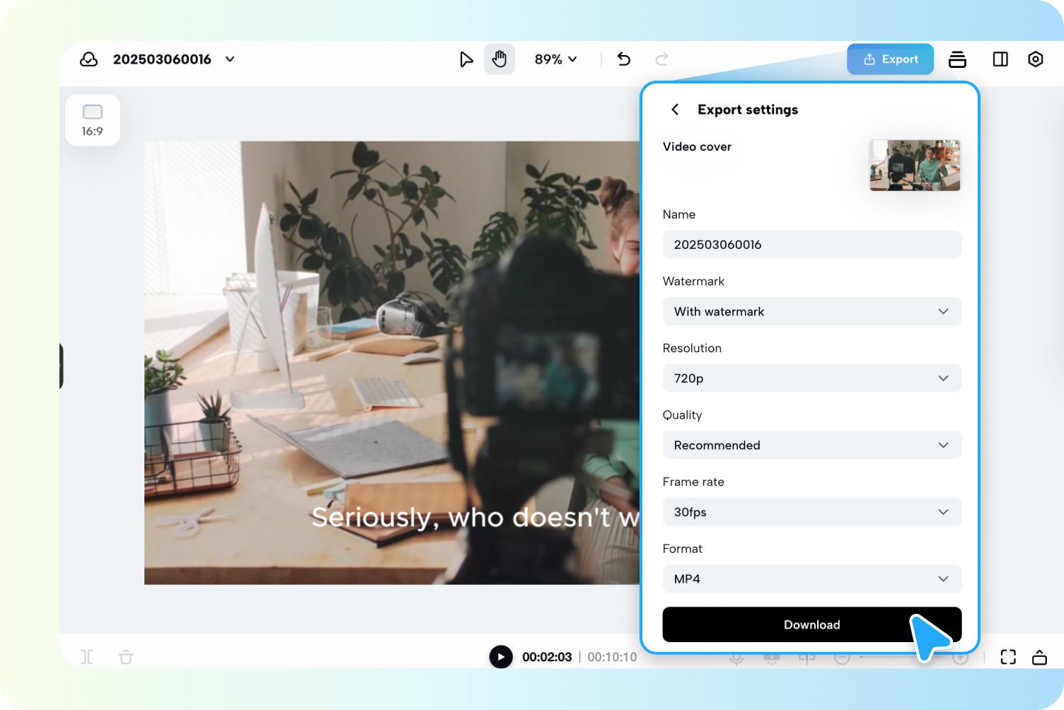 Edit and Export the Transcription