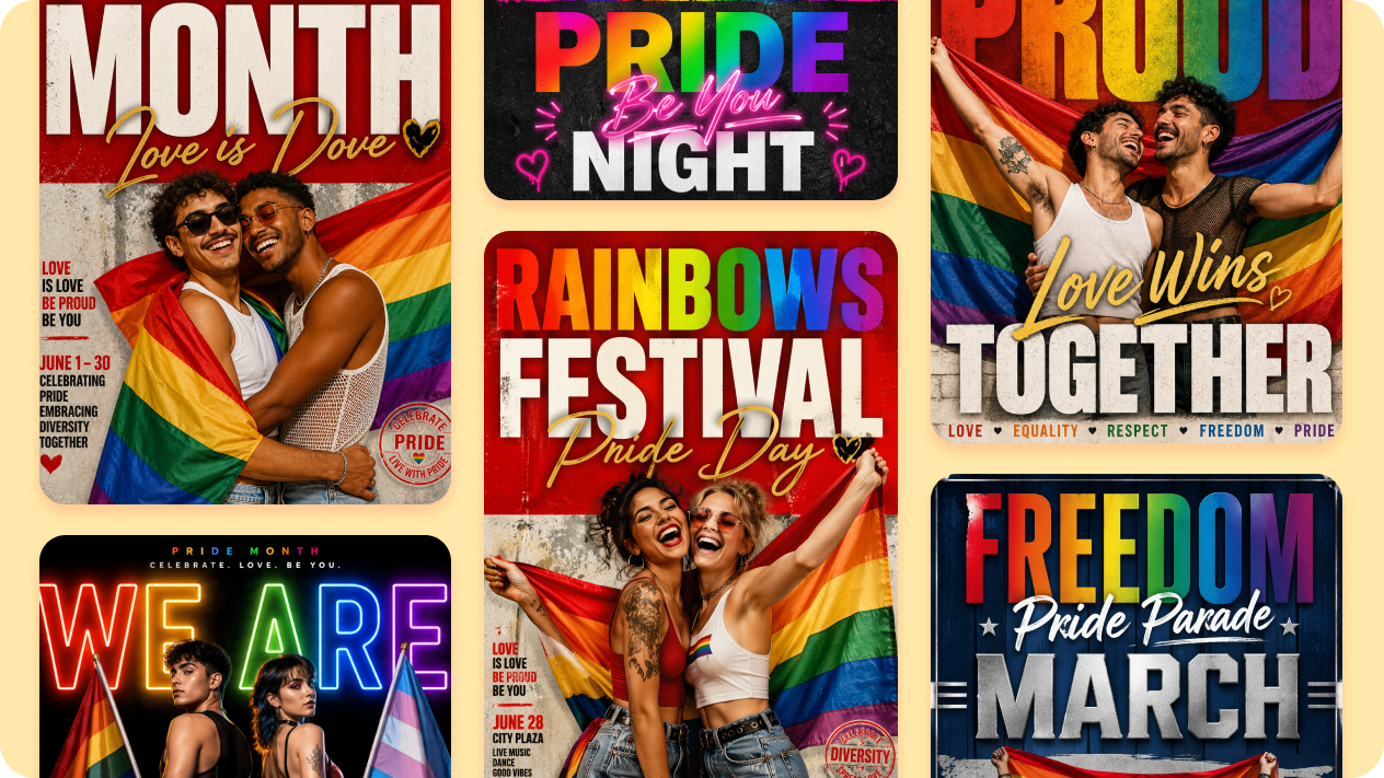Batch-generate a full set of Pride posters with AI Agent