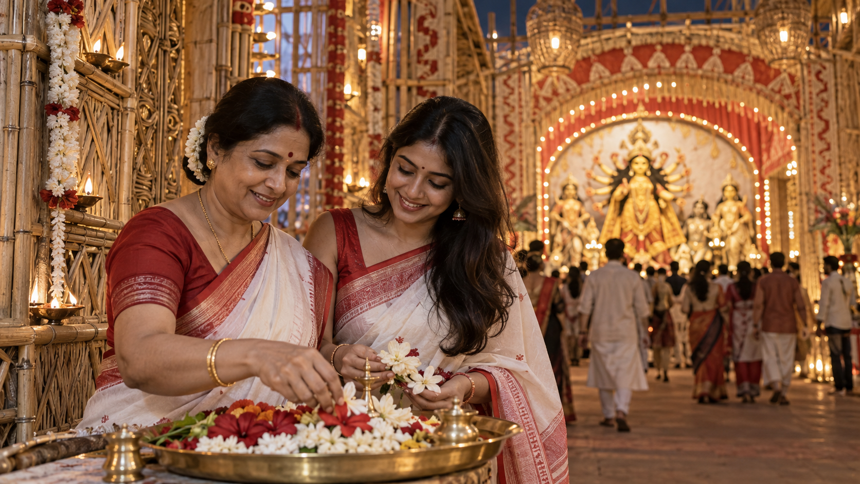 Durga Puja Family Prompts | Dreamina
