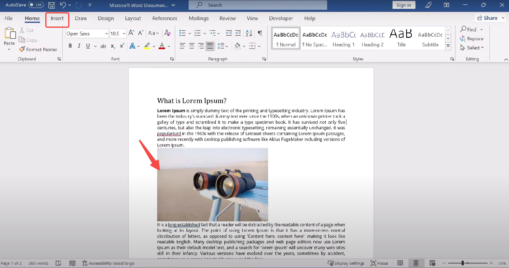 Insert the image or object