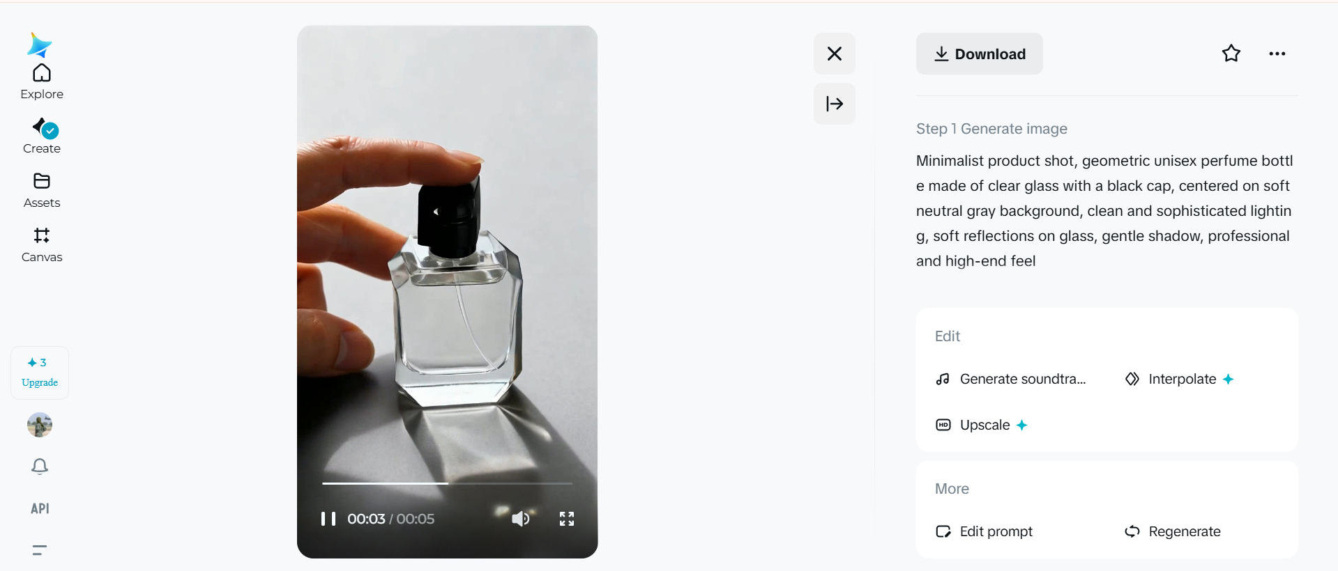 AI-powered image to video animation in an advertisement showing how to make a product advertisement video