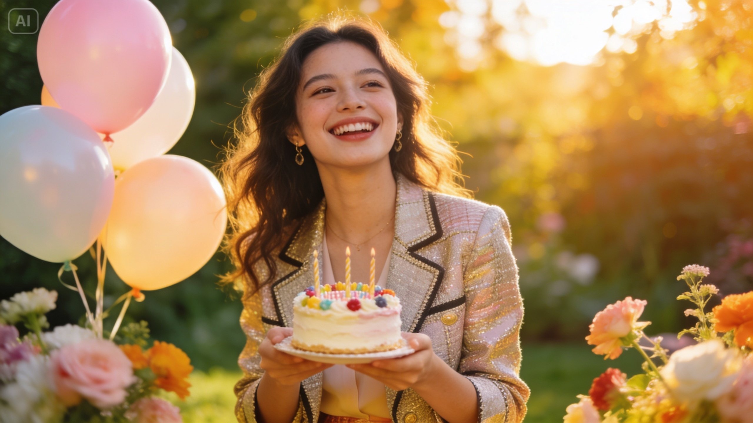 Fun outdoor birthday scene