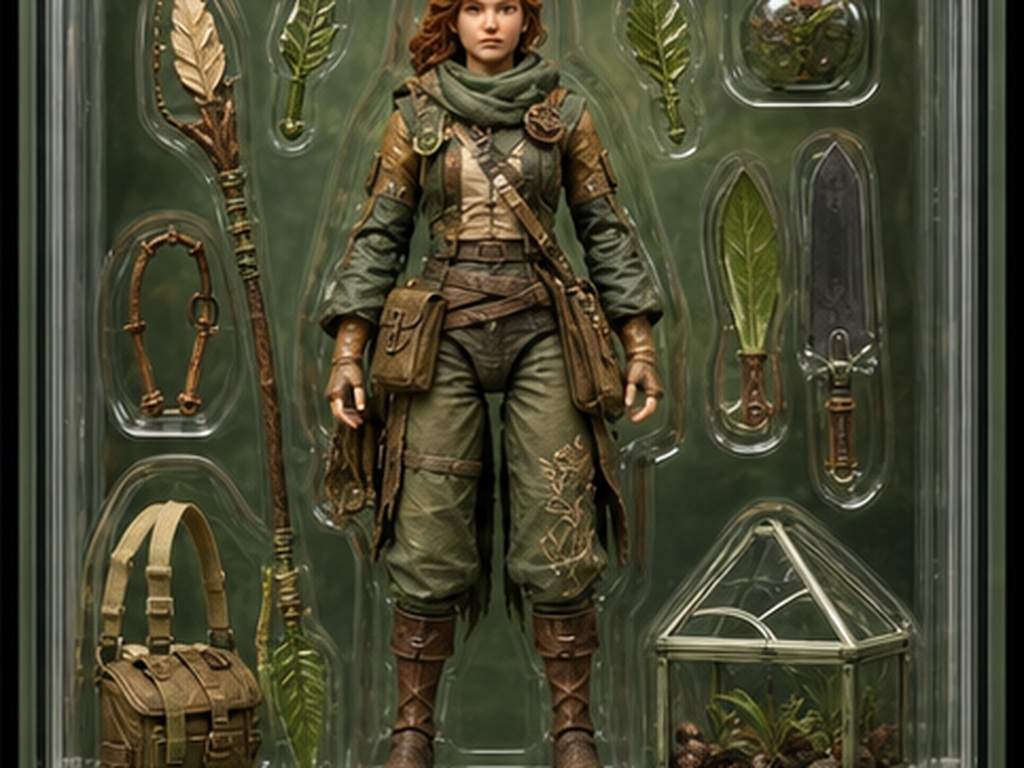 Action Figure Prompts prompt example 3 - Fantasy botanist figure