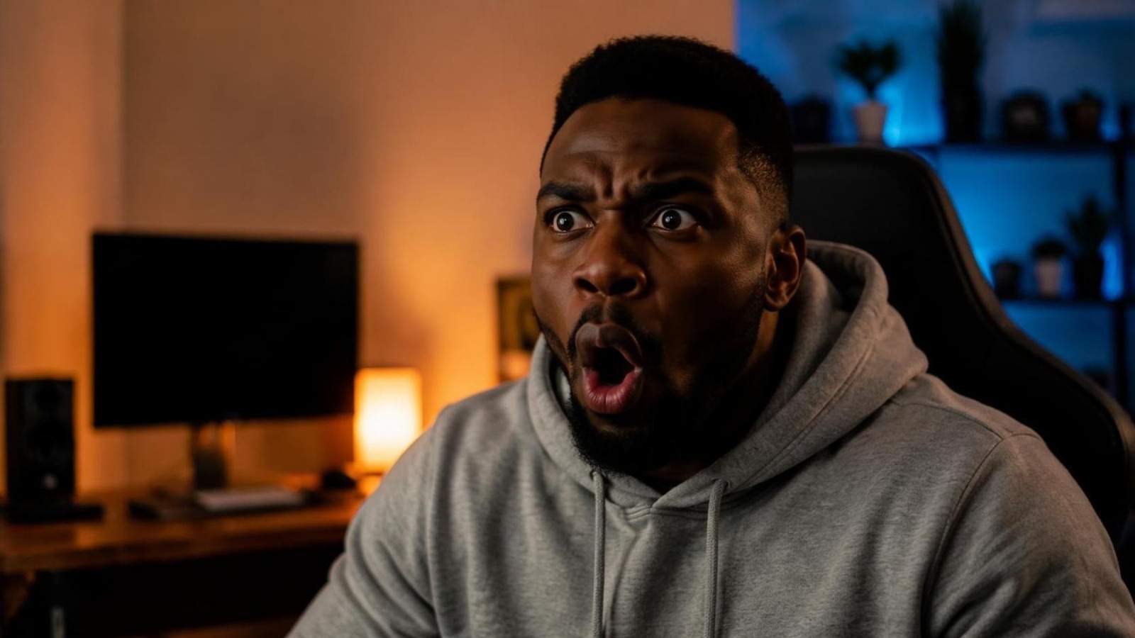 reaction meme lip sync AI hero background in 16:9