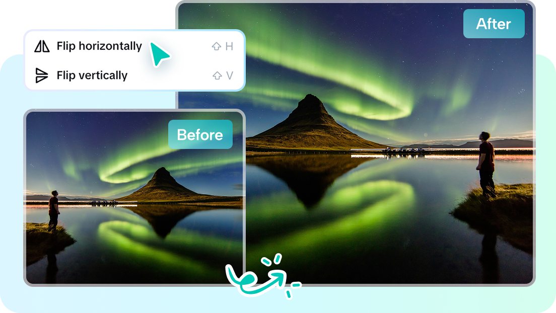 One-click flip image using CapCut