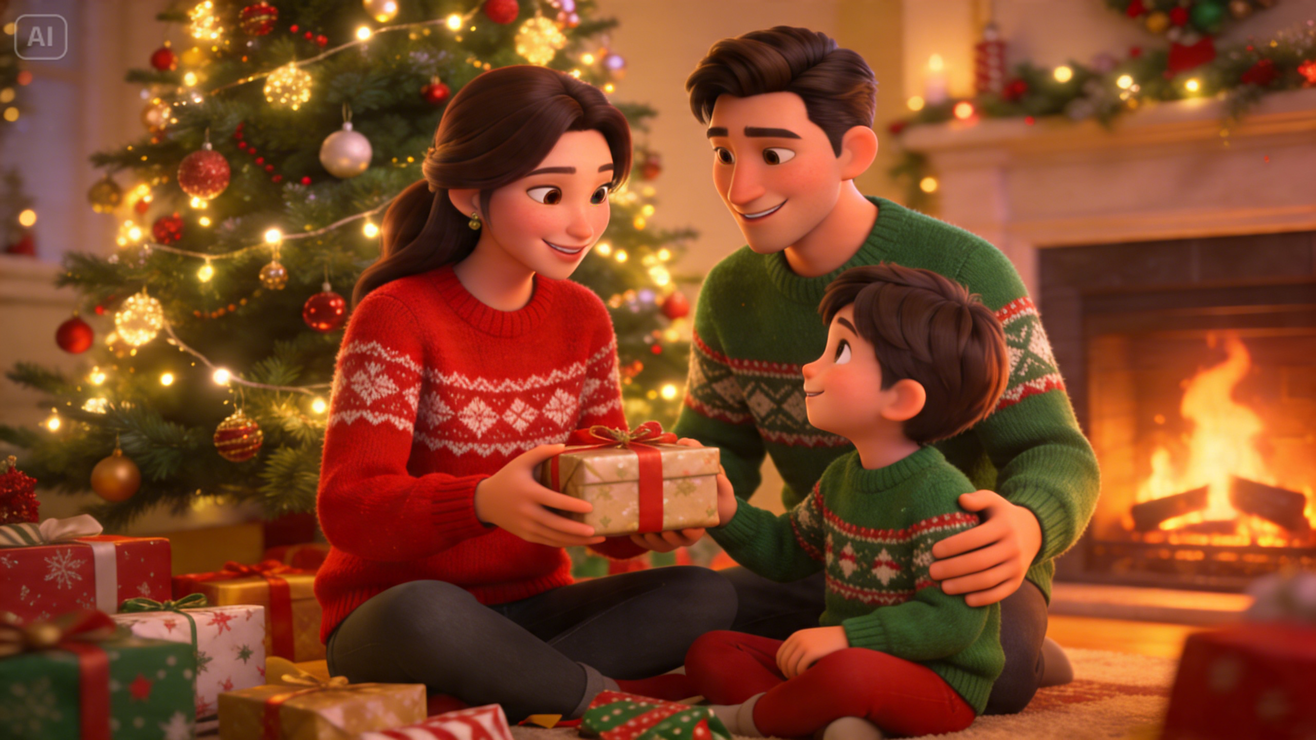 Mag-prompt para sa isang larawan ng Pasko ng pamilya