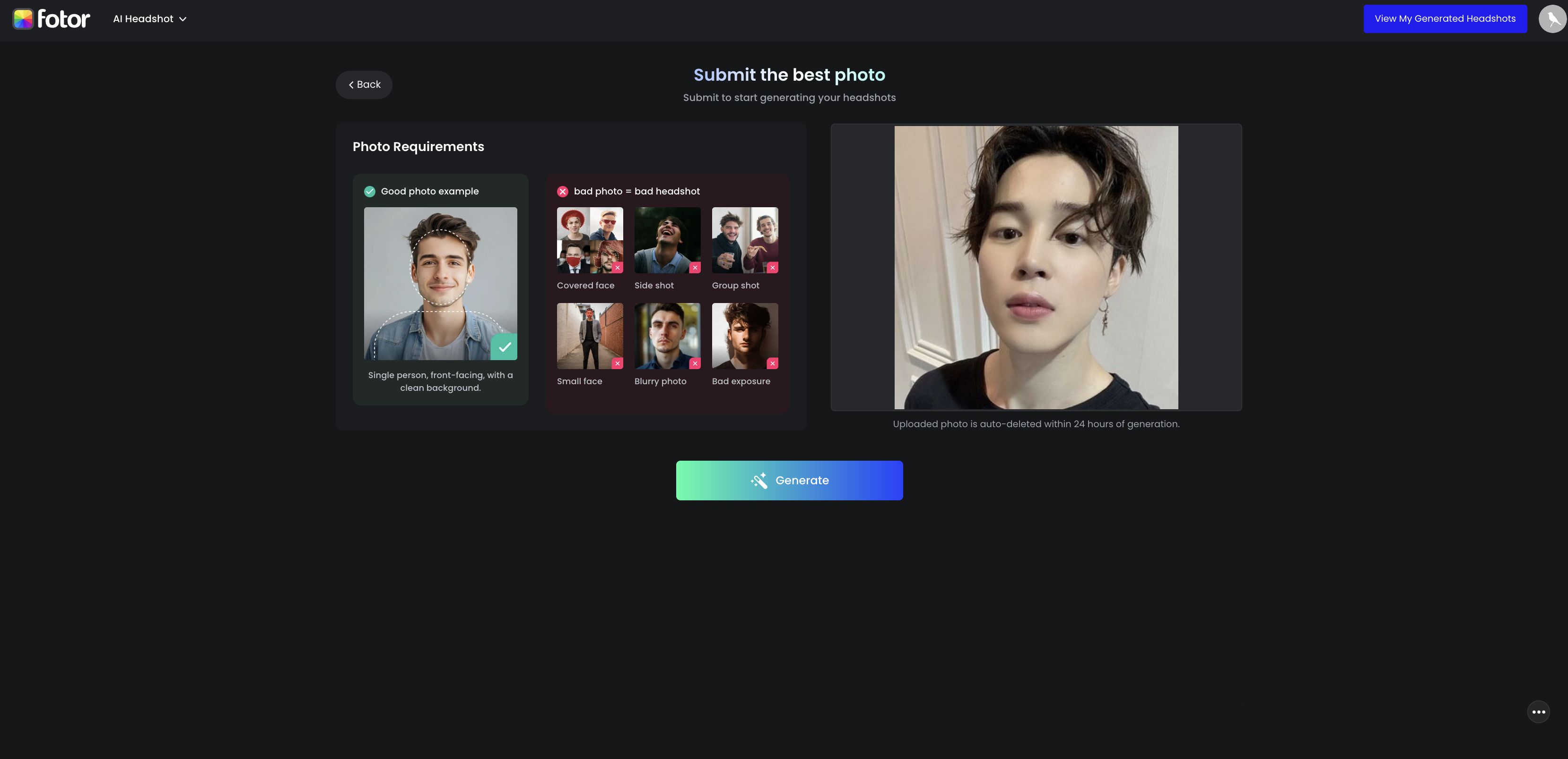 Fotor free avatar builder