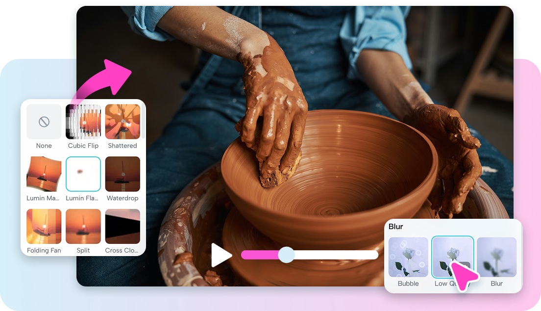 Iba't ibang epekto at biswal na elemento para sa animasyon.