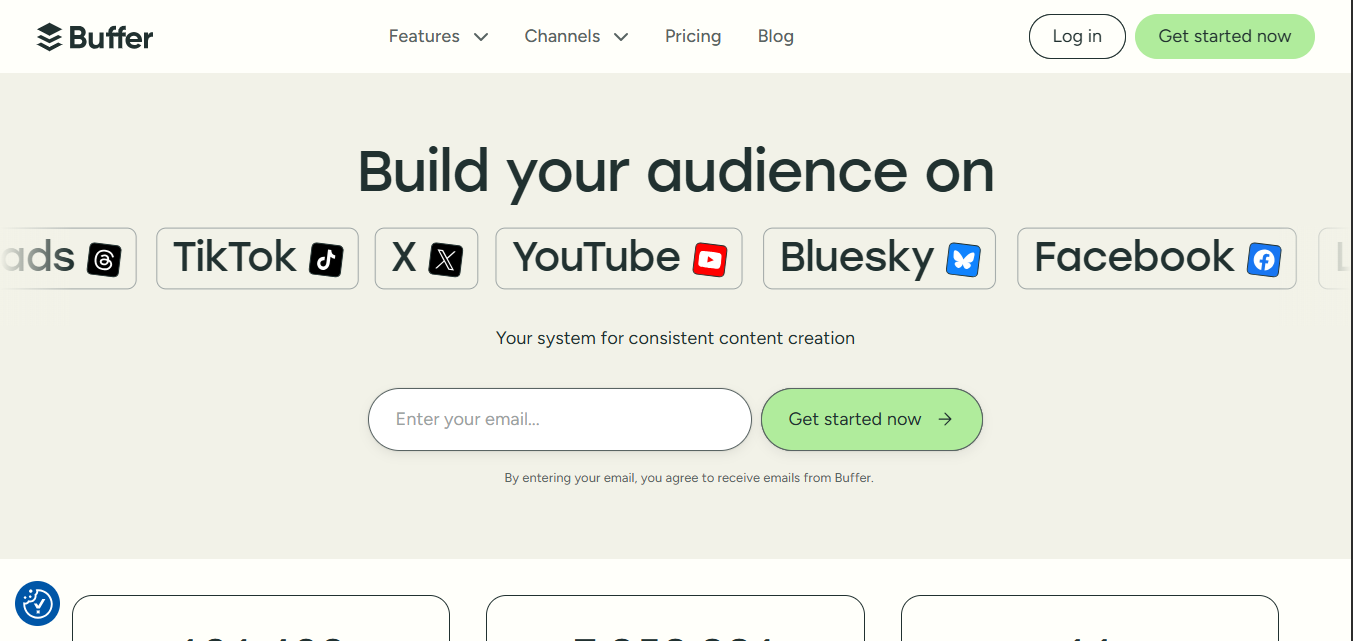 Buffer social media calendar