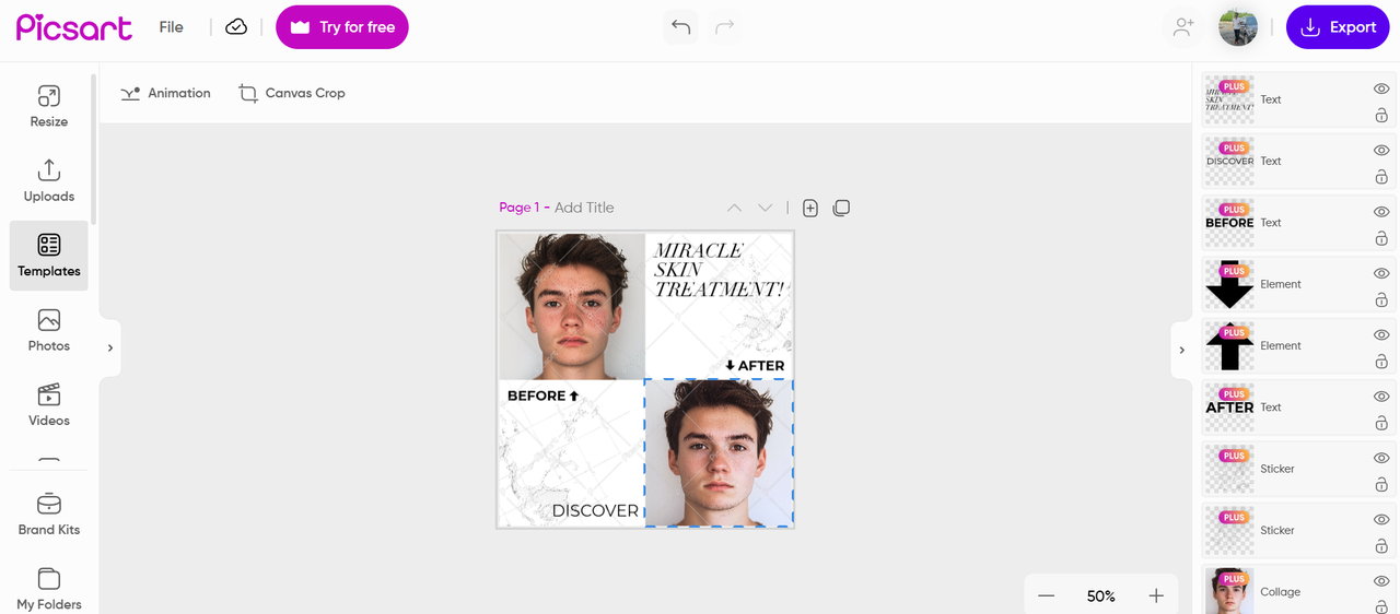 Picsart before and after templates