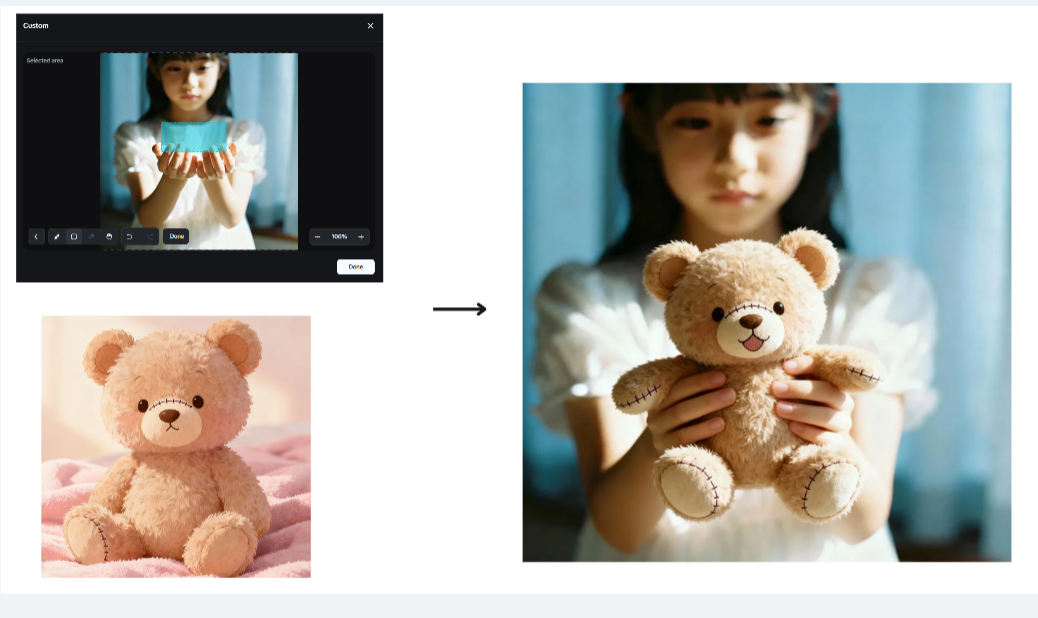 Interactive editing in Dreamina