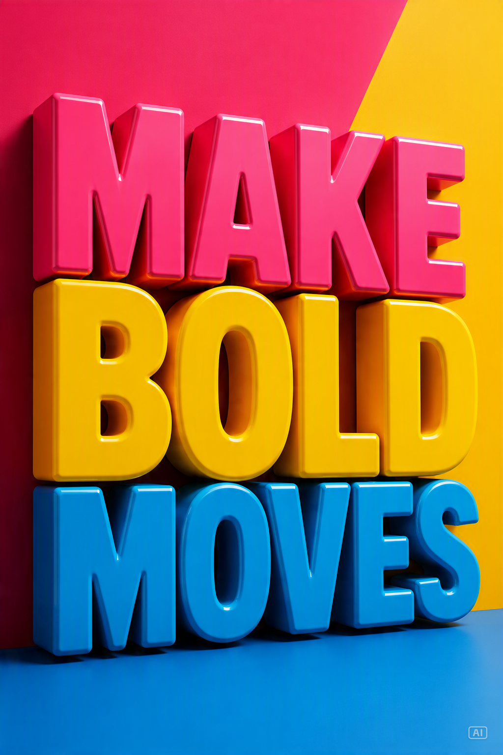 Typographic illustration 3D letters image generated by Pippit