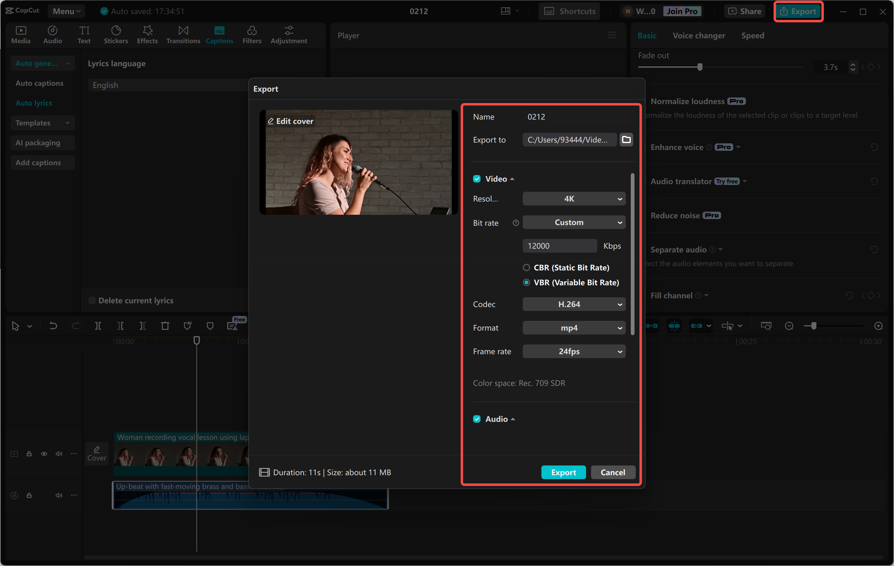 Videó exportálása a CapCut asztali videószerkesztőjéről