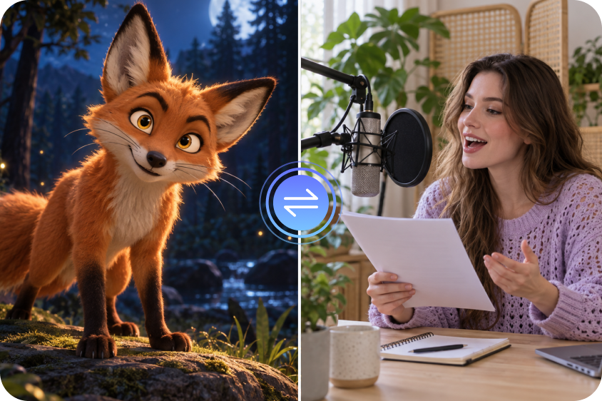 Changing character voices in animated videos