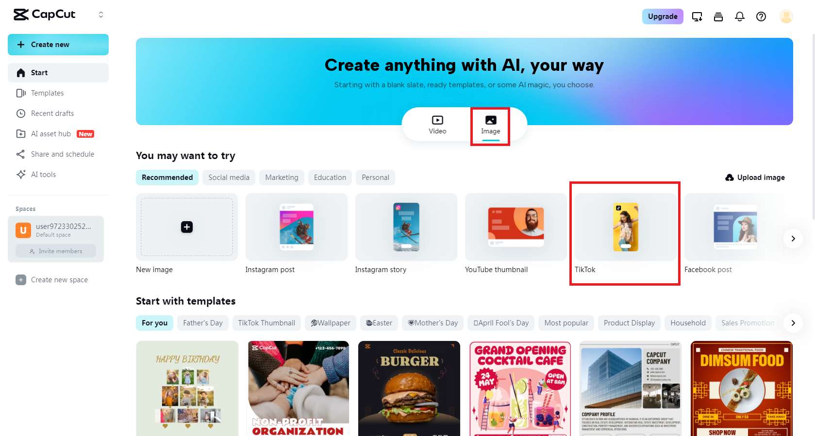 Select your preferred canvas option