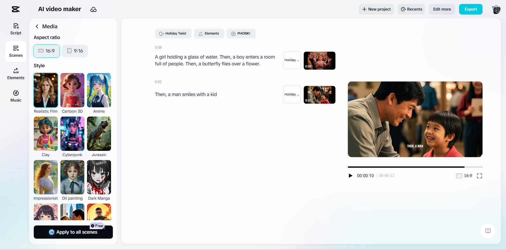 Interface of the CapCut desktop video editor - an easier way to make videos from a text