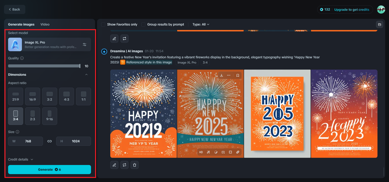 Generate AI new year invitation card