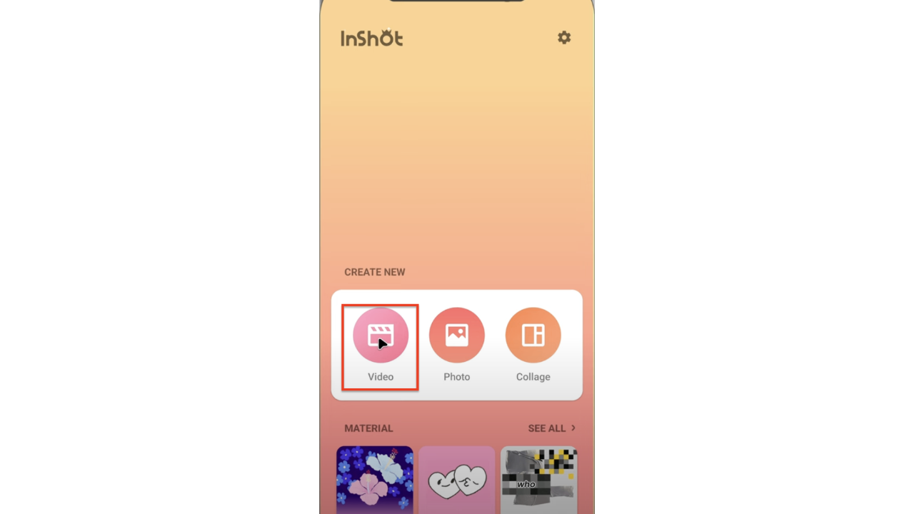 Upload video in InShot