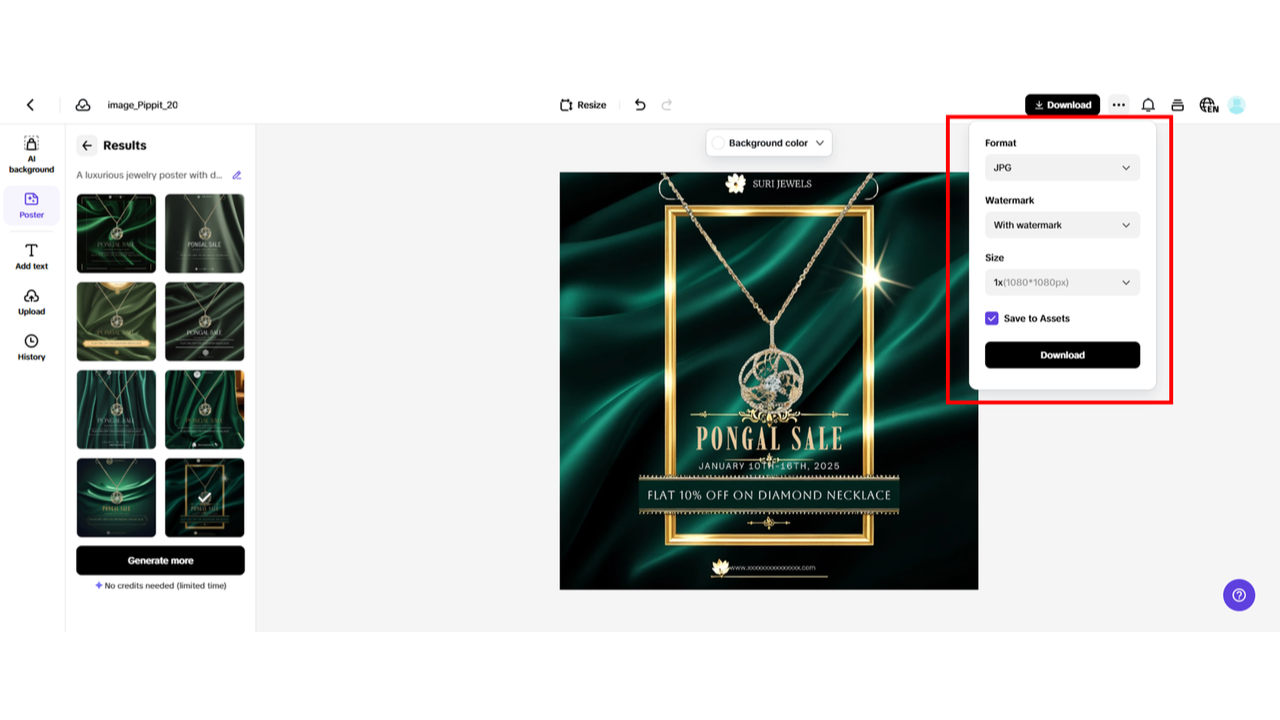 Finalize and export your draft