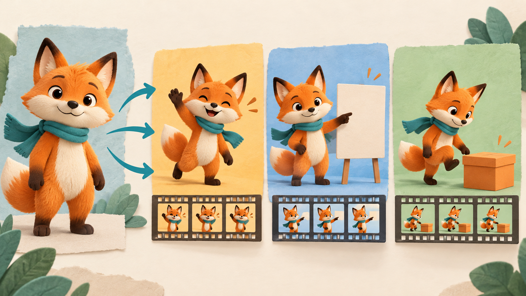 Create Three Mascot Animation Shots with Consistent Character References