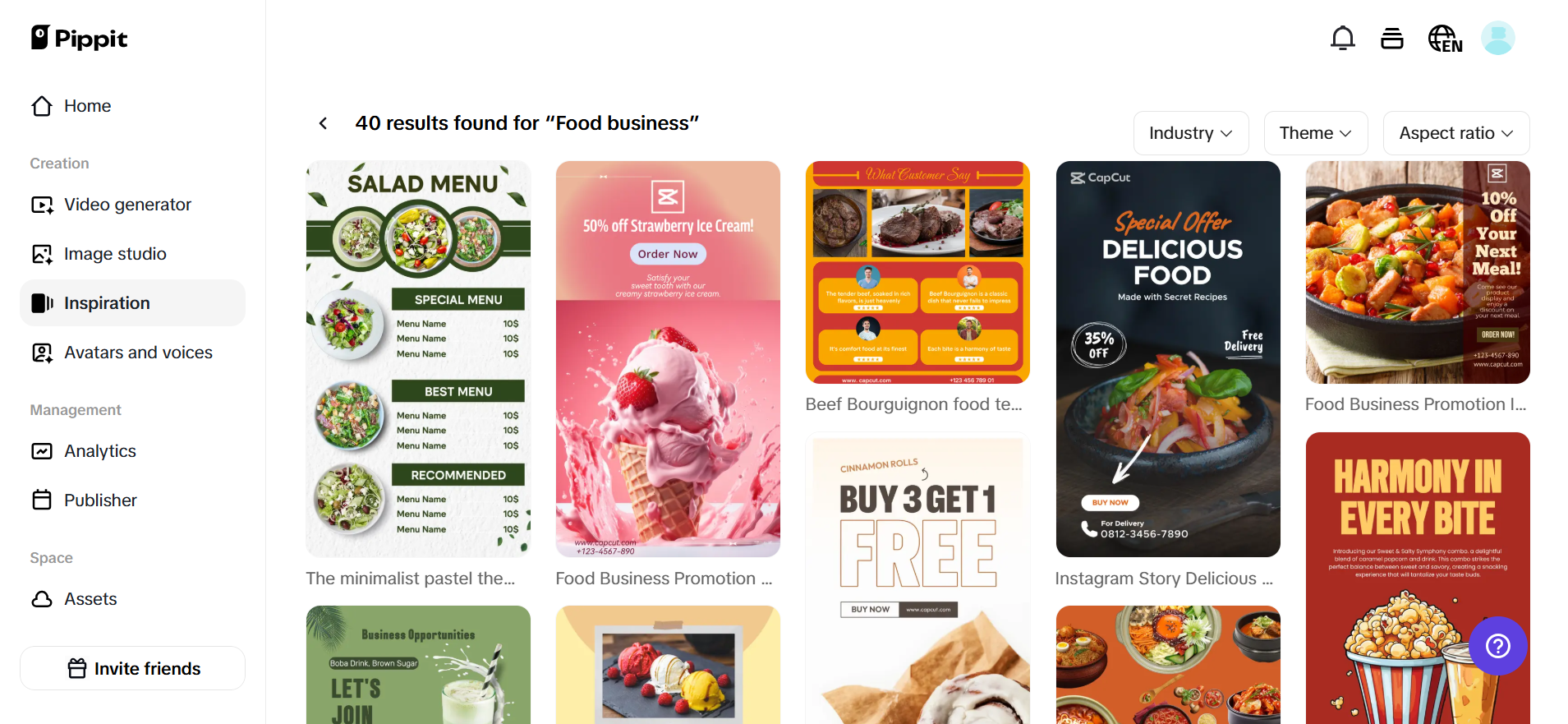 Food business templates