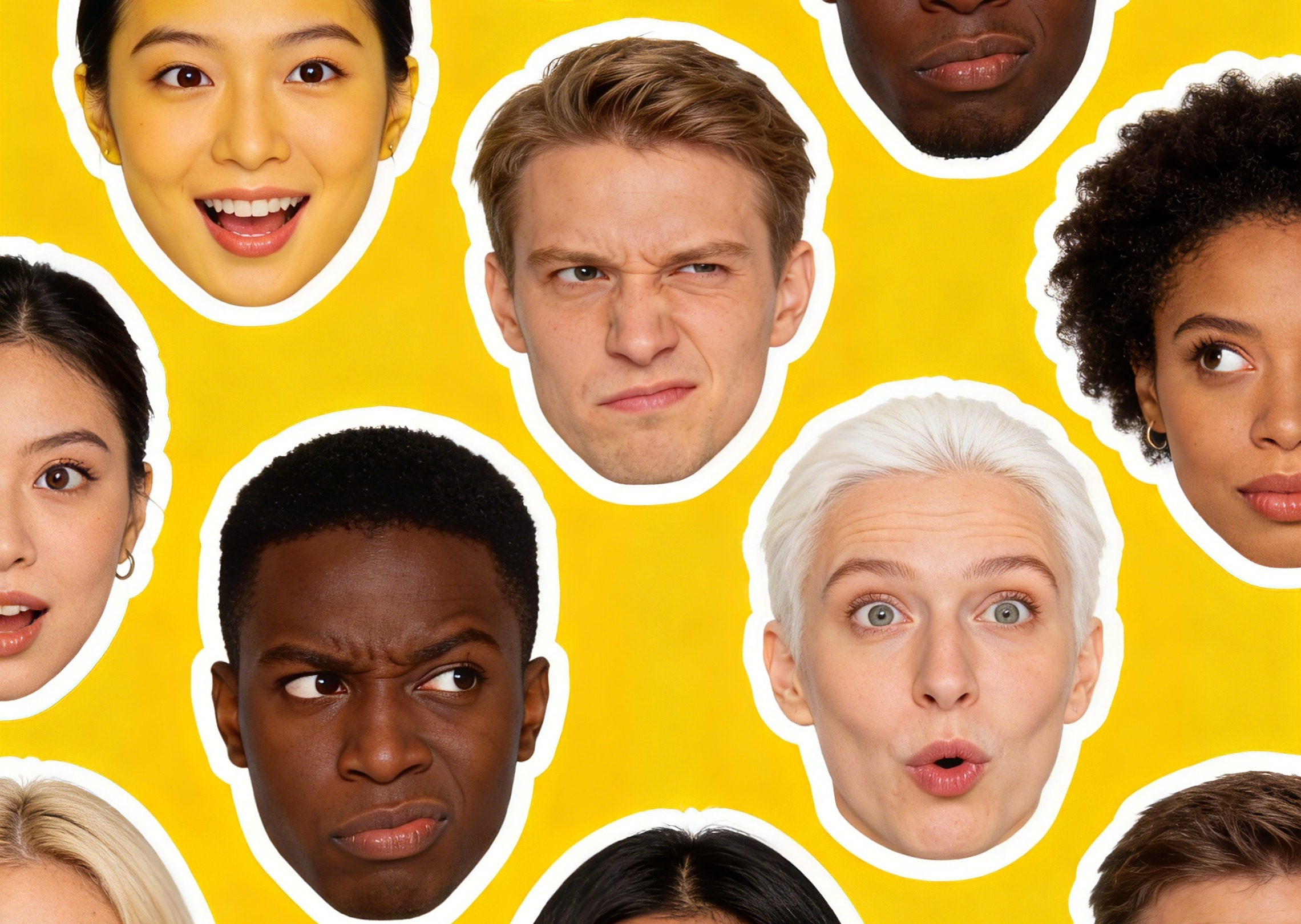 Recorta las caras de estos retratos