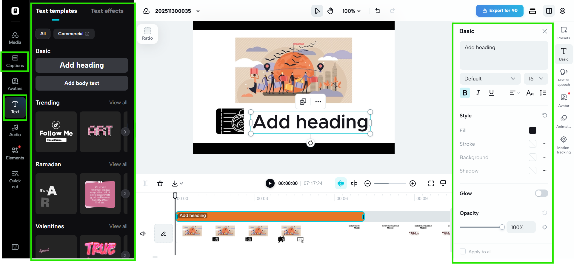 Escolha o texto e habilite outras ferramentas para editar.