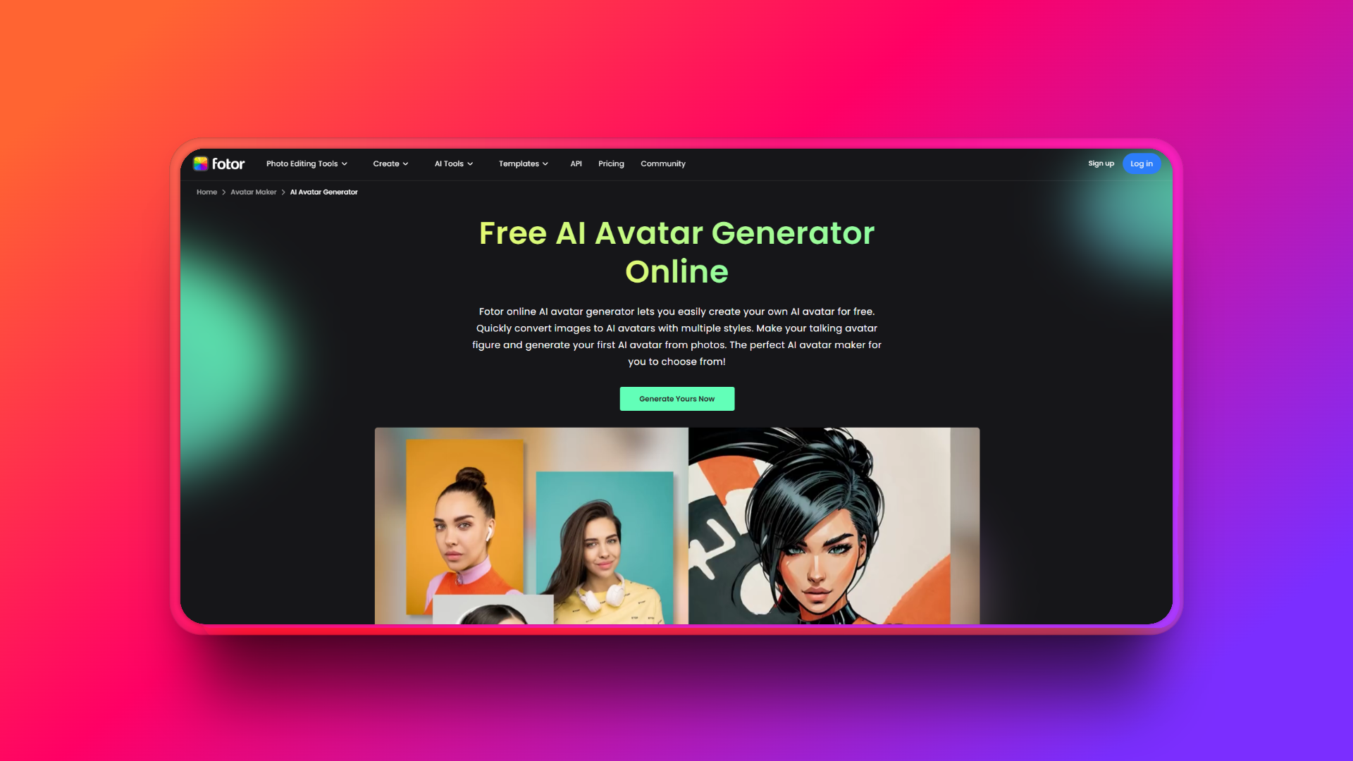 Creating AI avatars with Fotor