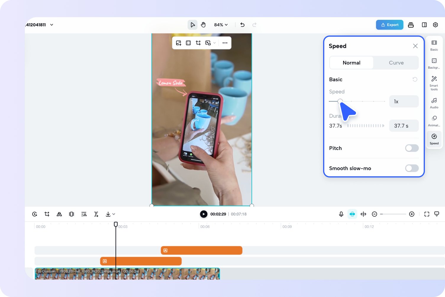 Cambia la velocità del video online