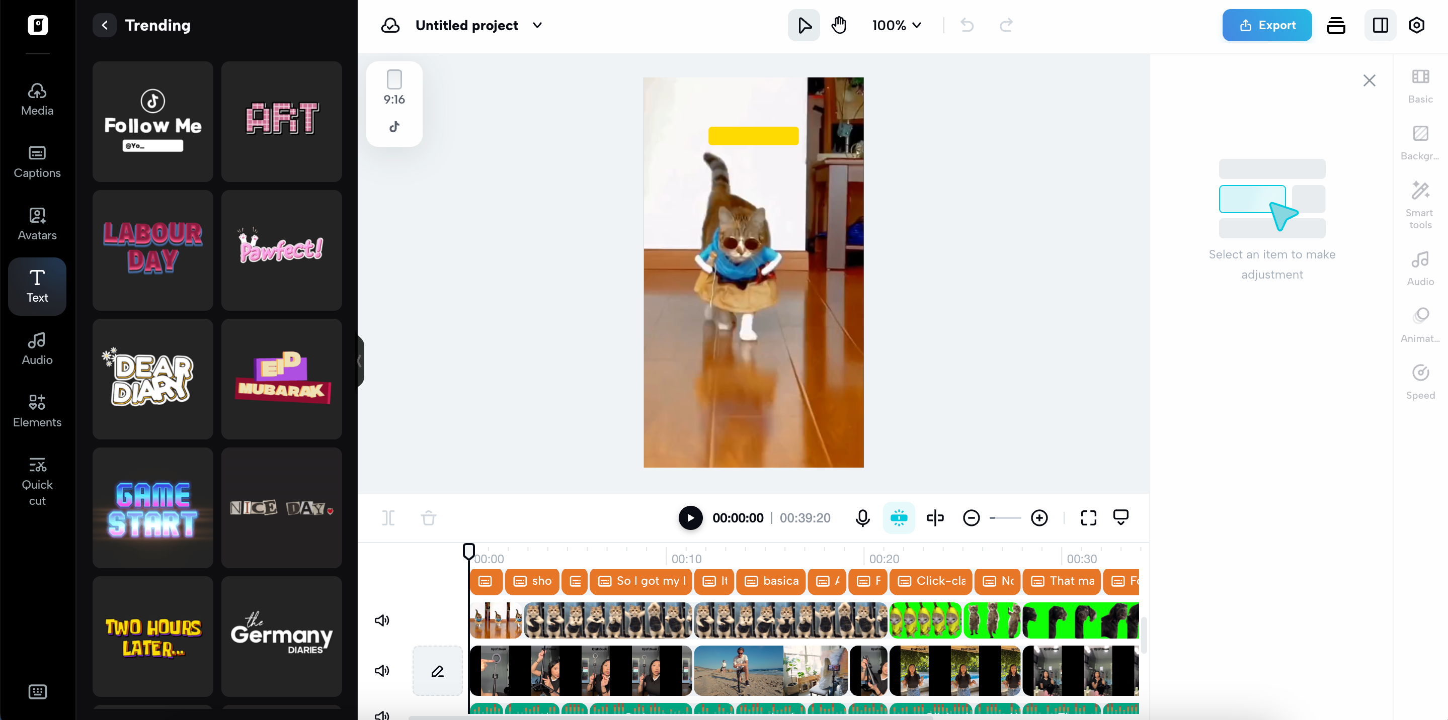 Huge library of text fonts and themes