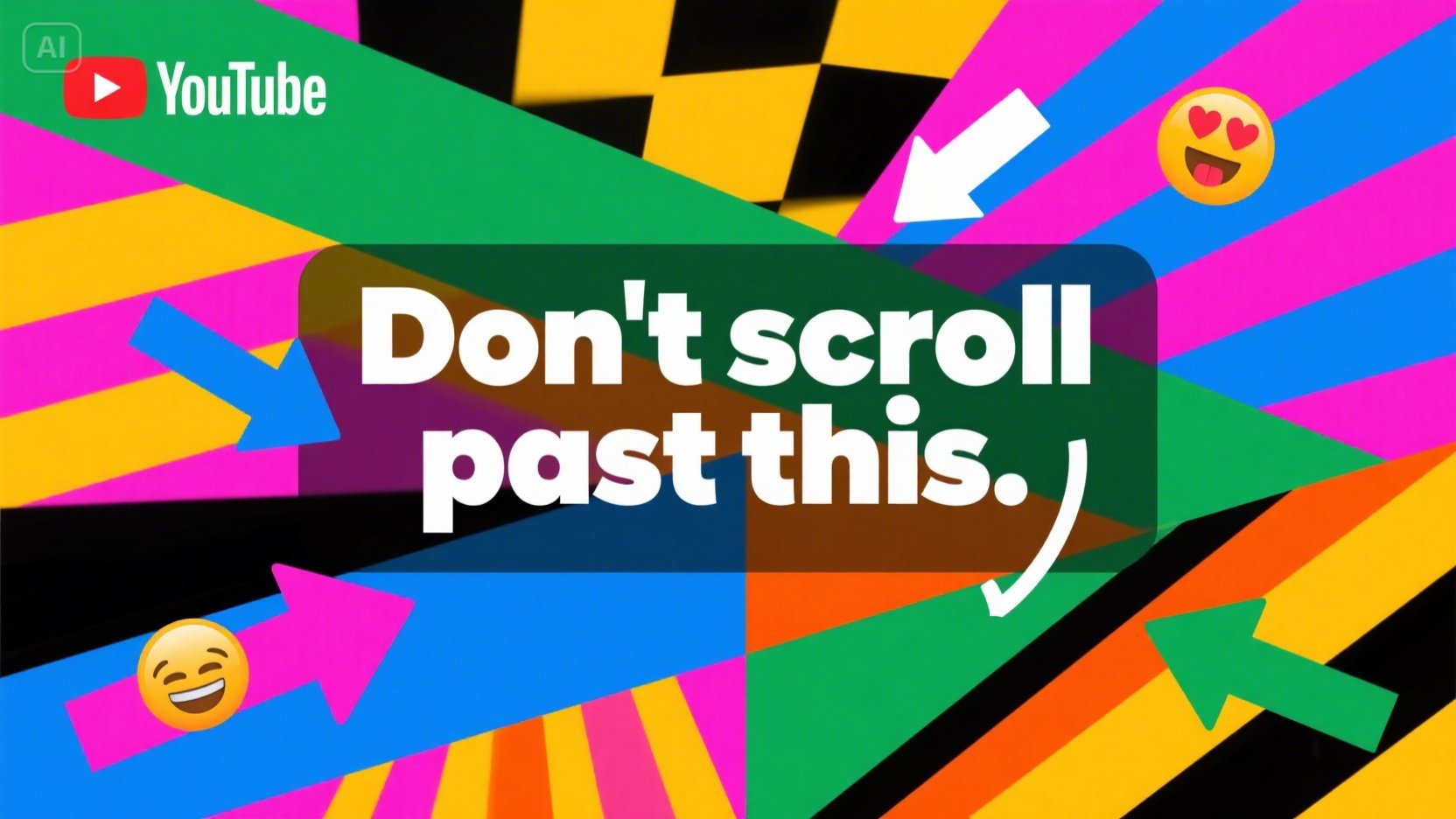 Thumbnail dengan panah dan emoji