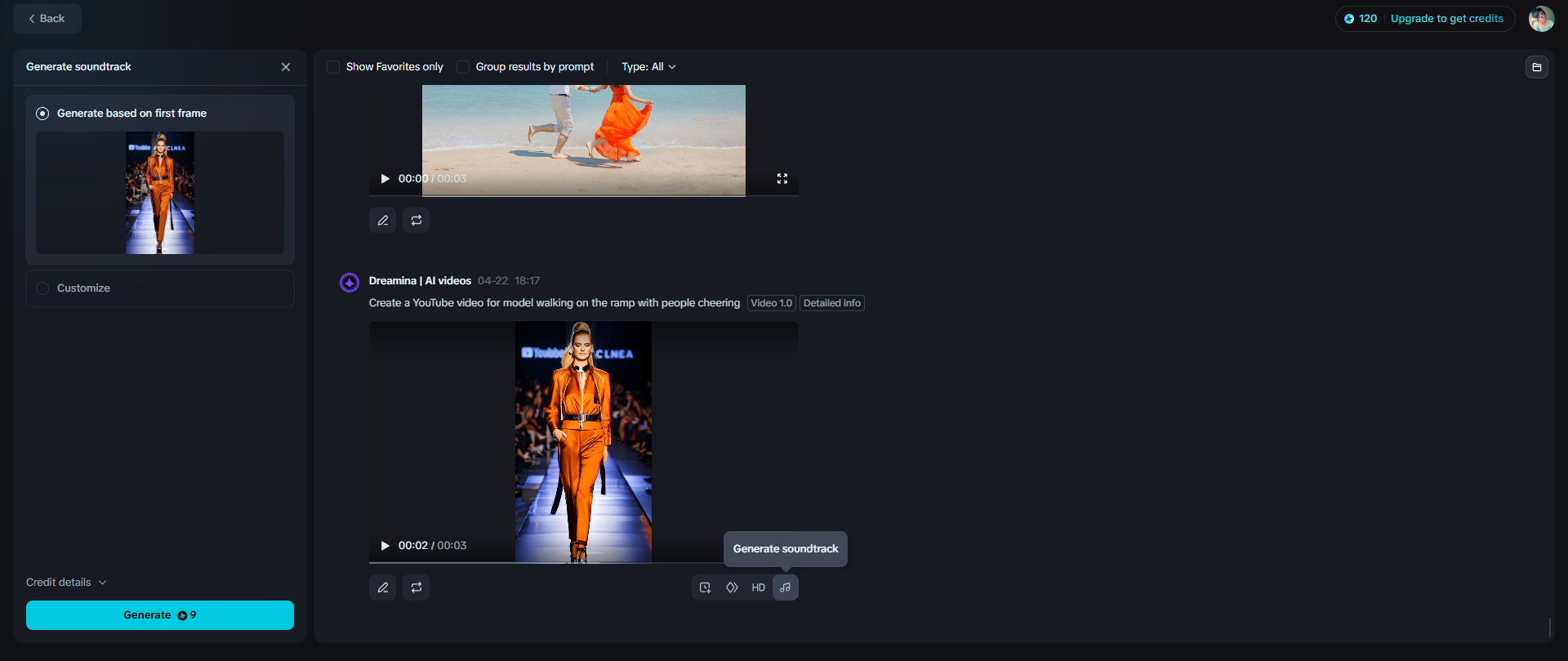 Generați coloană sonoră