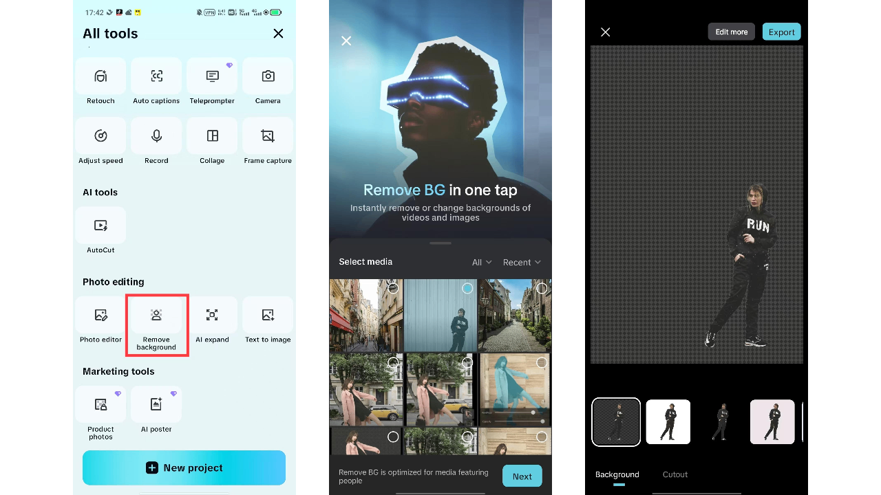 Upload photo and remove background