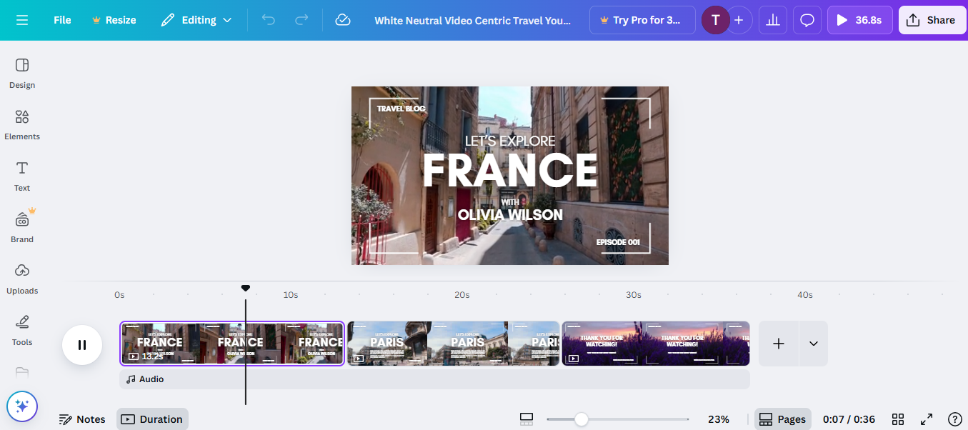 Canva Video Creator für Produkte