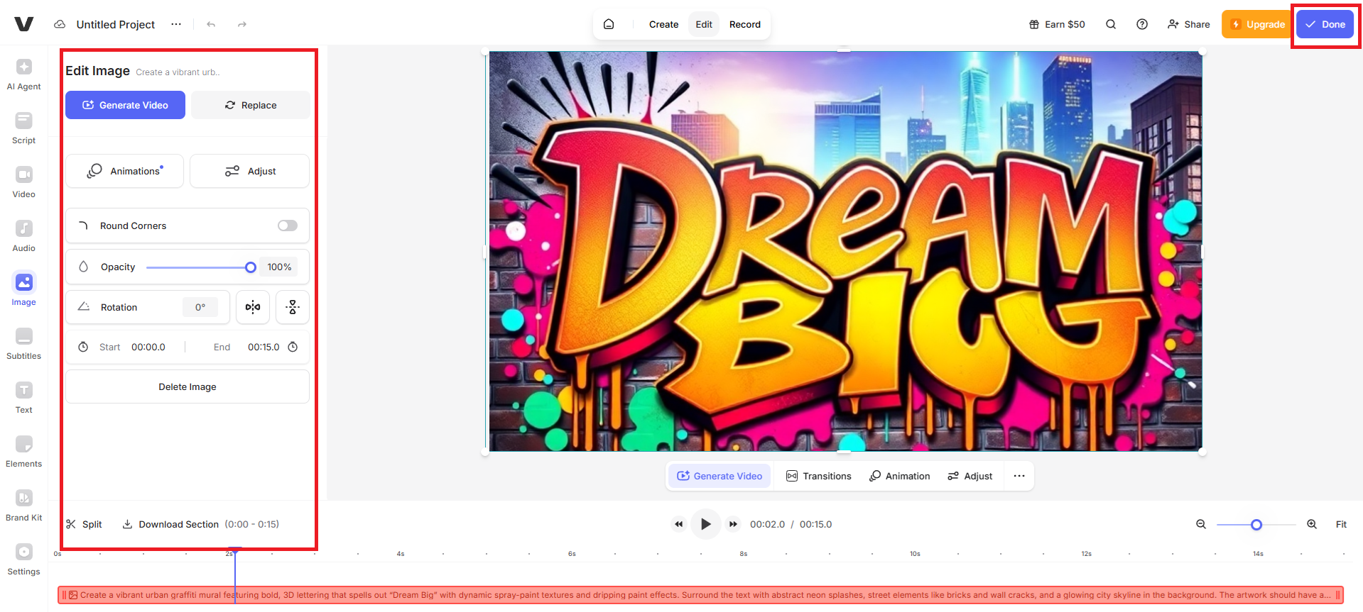 Edit and enhance your artwork