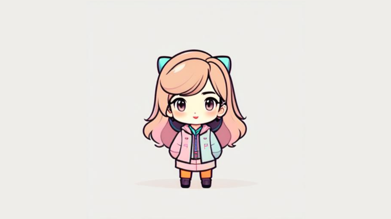 Doodle chibli with pastel colors