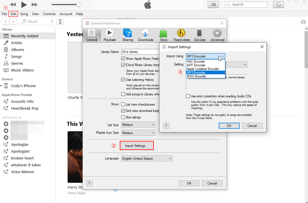 Convert CDA to MP3 with iTunes
