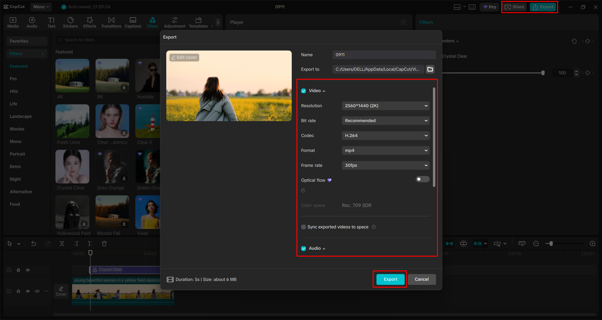 Exportieren eines Videos aus dem CapCut Desktop-Video-Editor