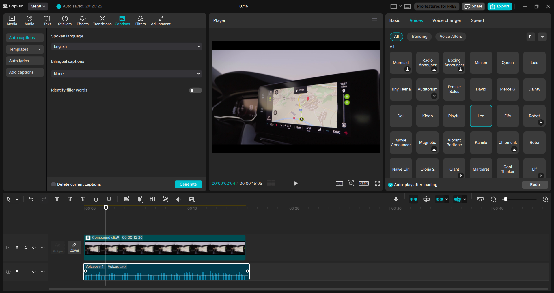 Interface of the CapCut desktop video editor - a quick way to change voice in videos