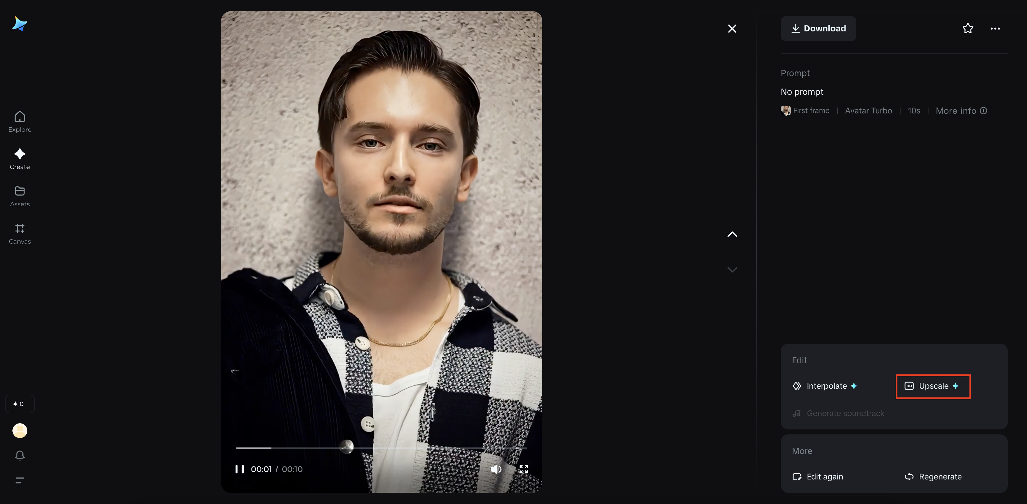 Upscale Dreamina feature