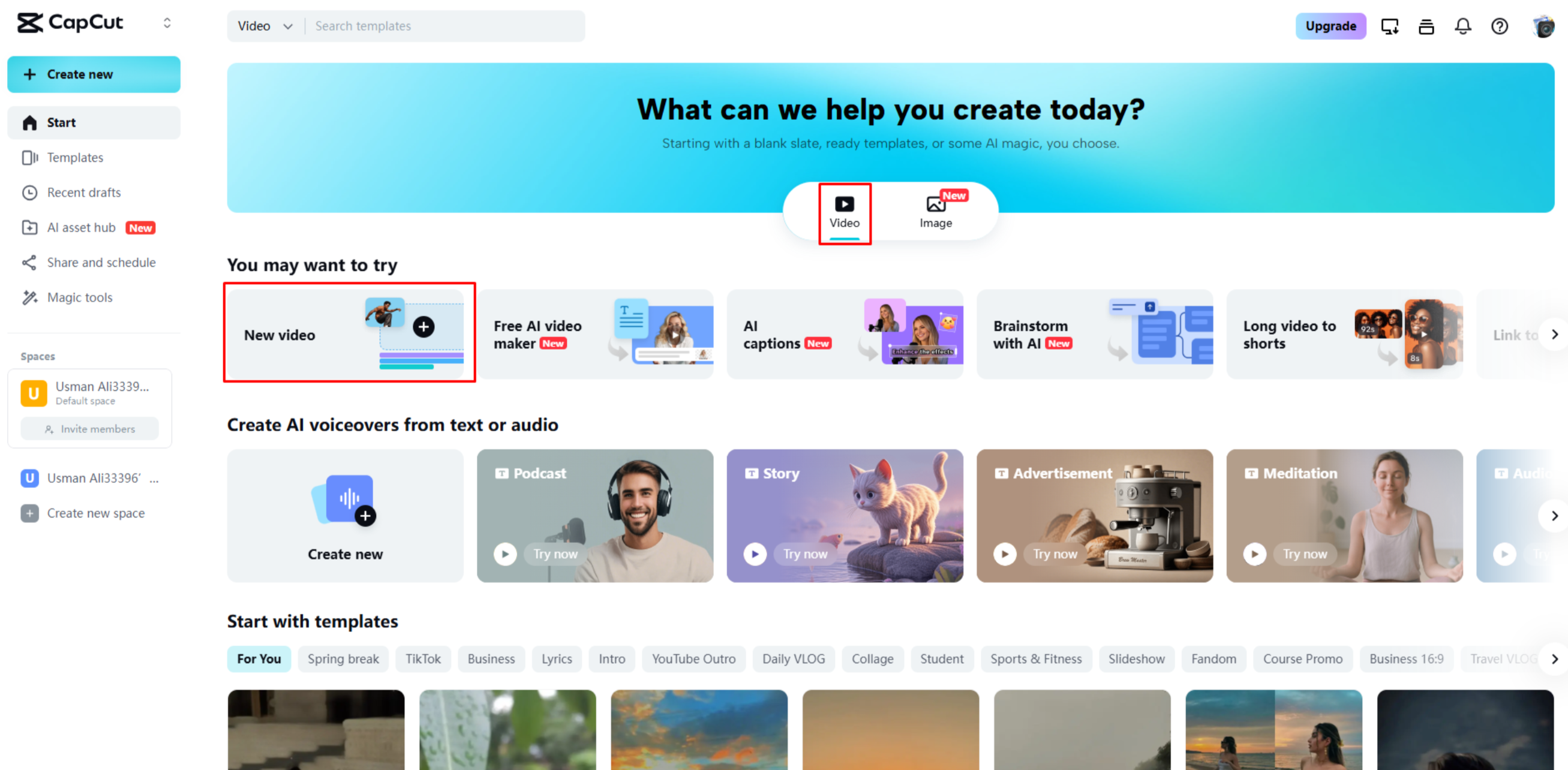 Ein Video auf CapCut Web hochladen
