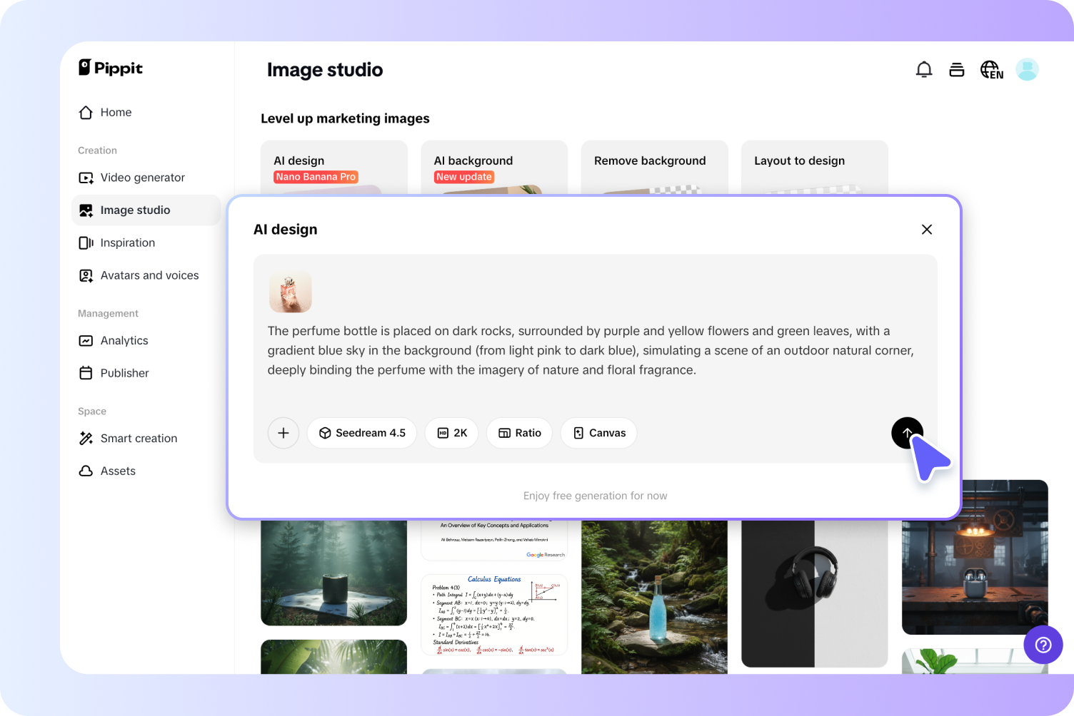Create backgrounds with prompts