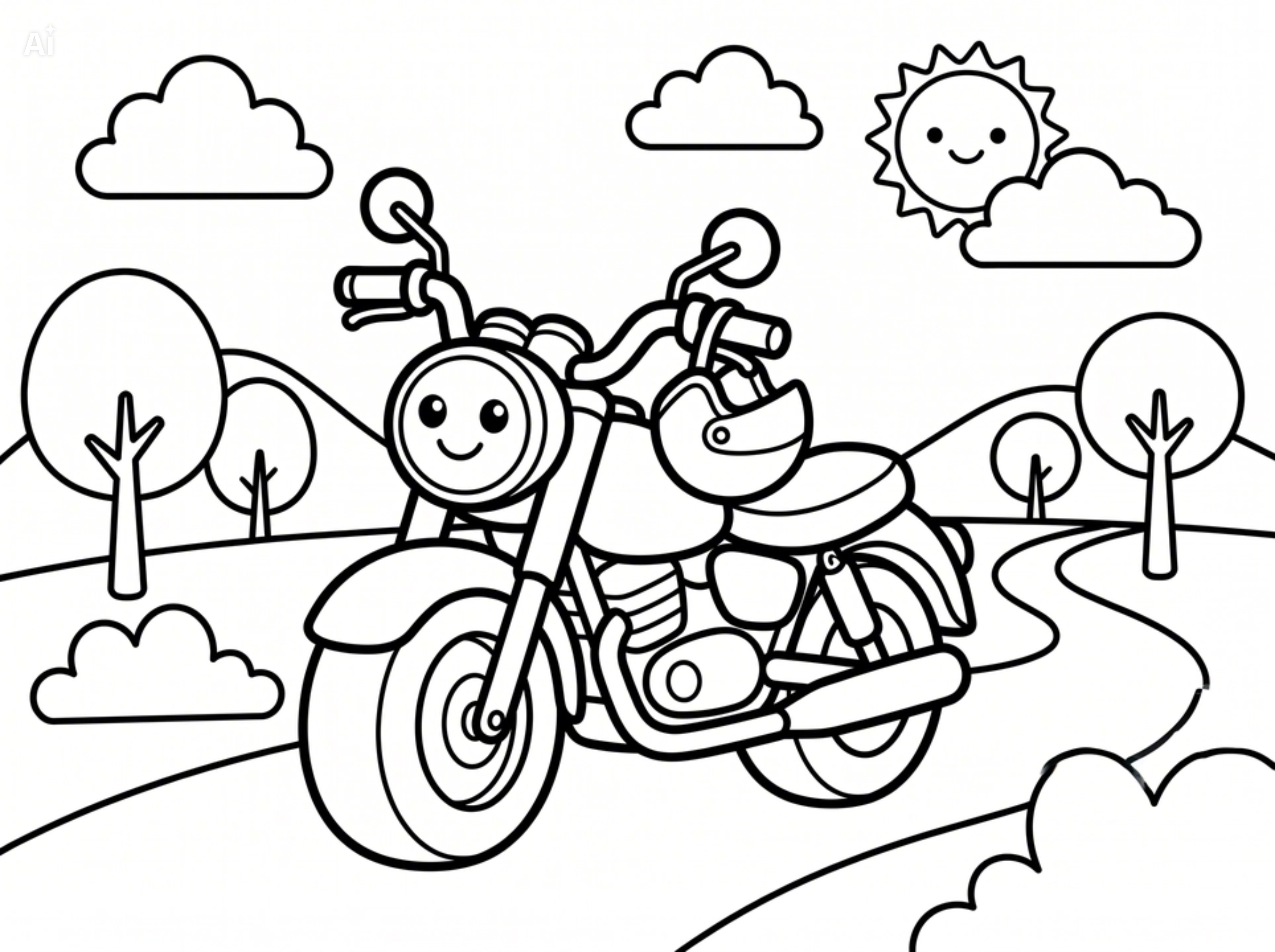 Moto infantil para colorir