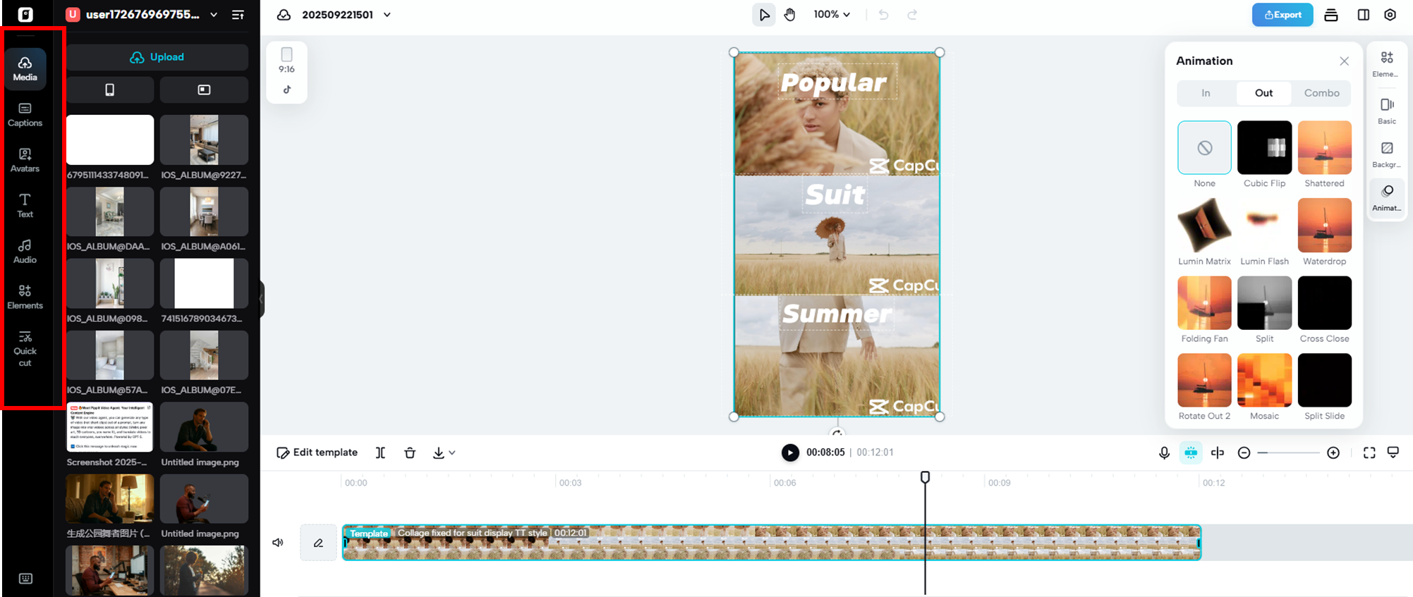 Edit video collage