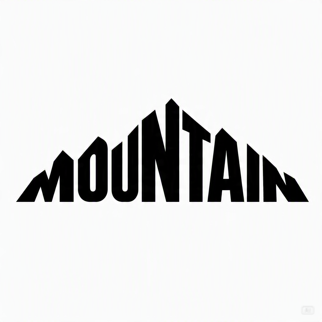 Typographic illustration mountain image generated by Pippit